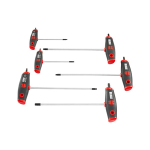 ZEBRA T-Handle Screwdriver Set TX - For Torx Socket With Side Tip (6 pieces: TX10, TX15, TX20, TX25,