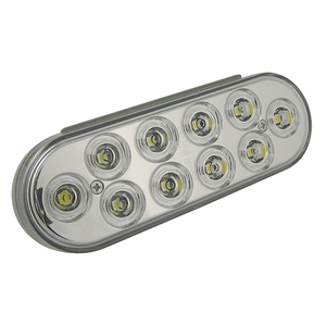 Clear Back up Oval 10 LEDS 6 1/2"X 2 1/4"X 1 1/8"