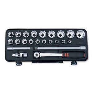 ZEBRA 1/2 Inch Multi-Socket Assortment (23 Pieces - Ratchet, Sockets and Extensions)
