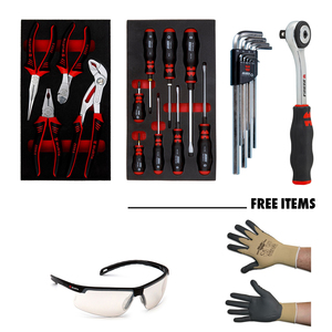 ZEBRA RATCHET, ALLEN KEYS, SCREWDRIVERS AND PLIER/CUTTER BUNDLE & FREEGIFT (GLOVE SIZE XL) [ONLINE EXCLUSIVE]