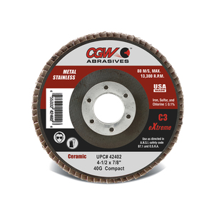 Z3®Zirconia Flap Disc- Type T27 - 4-1/2  x 5/8-11 - 36 Grit