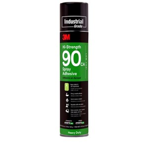 3M Hi-Strength Spray Adhesive 90 CA, Low VOC <25%, Clear, 24 fl oz Can