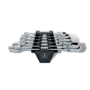 FLEX Ratchet Ring Wrench Assortment 6 Pieces 8mm, 10mm, 12mm, 13mm, 17mm, 19mm