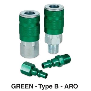 Type B 1/4 Inch  Green Air Nipple Mnpt Aro