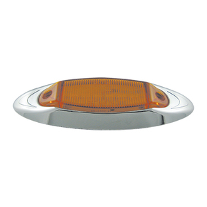 Amber Clearance Marker Chrome Bezel 6 LEDS 6 5/8"X 2 1/8"X 7/8"