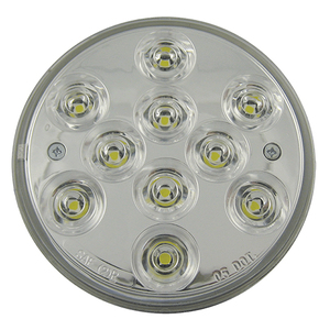 Clear Back Up Round 10 LEDS 4 1/4"x 7/8" H