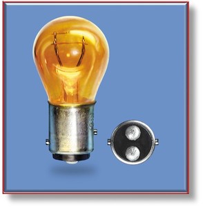"Bulb #1157A Turn, Park, Side Marker, Amber Coated Sylvania"