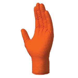 Nitrile Gloves - Heavy Weight - Orange - Textured (100/Box) - Medium