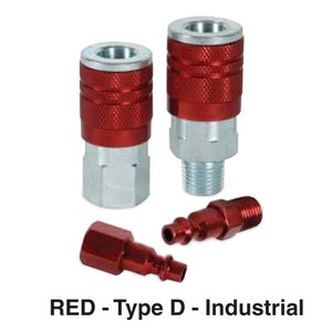 Type D 1/4 Inch  Red Air Coupler Mnpt Industrial