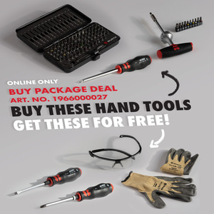 ZEBRA T-HANDLE & 1/4 INCH SQUARE TIP SCREWDRIVER W/ BIT ASSORTMENTBUNDLE & FREE GIFT (GLOVE SIZE XL) [ONLINE EXCLUSIVE]