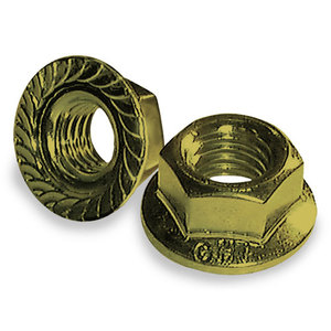 Serrated Hex Flange Nut M12-1.25 17W Yellow Zinc