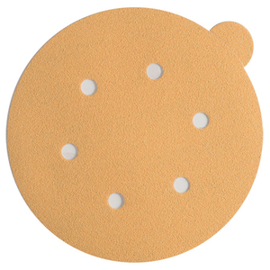 Gold Line Sandpaper - Hook and Loop Fastener Film Disc - 6 Inch - 6 Hole - 1000 Grit