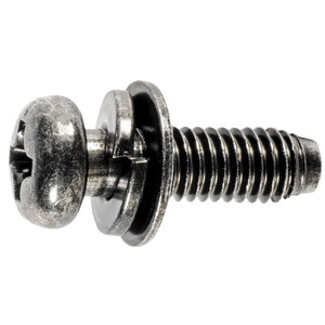 M6-1.0 X 19MM Phillips Round Head Thread CuttingScrew With SEMS Black Zinc Hyundai