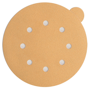 Gold Line Sandpaper - Hook and Loop Fastener Film Disc - 5 Inch - 8 Hole - 240 Grit