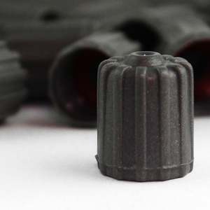 Grey Plastic TPMS Valve Cap W/Red Sil