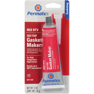Permatex High Temperature RTV Red Silicone Sealant, 3oz.
